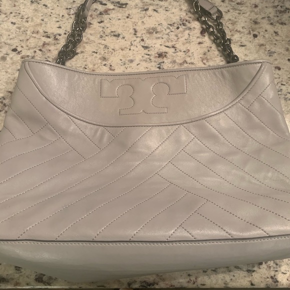 Tory Burch gray tote bag. Slightly used but good condition! - Picture 3 of 4